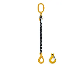 Eslingas de cadena de 1 ramal Cadena/Eslinga de elevación - 1,12t - 6mm - 1 ramal - Gancho acortador - G8 - Gancho a elegir Eslingas de cadena de 1 ramal Cadena/Eslinga de elevación - 1,12t - 6mm - 1 ramal - Gancho acortador - G8 - Gancho a elegir