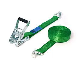 2,5t - Estándar Cinta de amarre - 2,5T - 6,5m - 35mm - de 2 partes - Ganchos cerrados - Verde 2,5t - Estándar Cinta de amarre - 2,5T - 6,5m - 35mm - de 2 partes - Ganchos cerrados - Verde