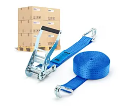 Cintas por palé 50mm Palé Cintas de amarre - 4T - 9m - 50mm - En 2 partes - Ganchos cerrados - Azul - 320pcs