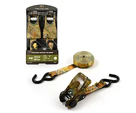 Todas Cinta de amarre - 800kg - 4m - 25mm - de 2 partes - Tensor y ganchos S - Camuflaje - 2uds Todas Cinta de amarre - 800kg - 4m - 25mm - de 2 partes - Tensor y ganchos S - Camuflaje - 2uds