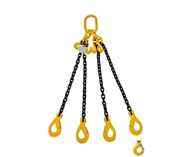 Todo - Cadenas de elevación Cadena/Eslinga de elevación - 6,6t - 10mm - 4 ramales - Ganchos acortadores - G8 - Ganchos a elegir