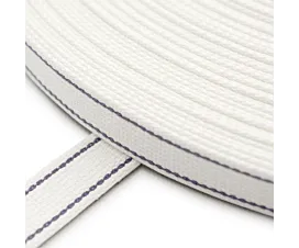 Cinta de persiana 22mm Cinta de persiana blanca con 2 rayas púrpura oscuro (ancho 22 mm)