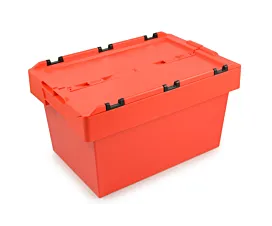 Todo - Depósitos de retorno Caja de almacenamiento apilable con tapa - 60x40x34cm - Estándar - Rojo Todo - Depósitos de retorno Caja de almacenamiento apilable con tapa - 60x40x34cm - Estándar - Rojo