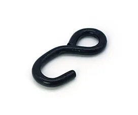 Todo - Hardware negro Gancho S cerrado, revestimiento de goma - 800kg - 25mm - Negro Todo - Hardware negro Gancho S cerrado, revestimiento de goma - 800kg - 25mm - Negro