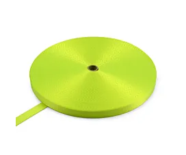 Todo - Poliéster Cinta poliéster 25mm - 1200kg - 100m - Rollo - Amarillo fluorescente Todo - Poliéster Cinta poliéster 25mm - 1200kg - 100m - Rollo - Amarillo fluorescente