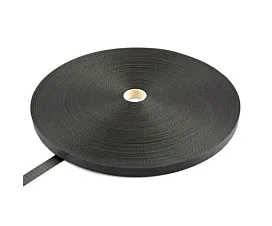 Black - 25mm Cinta de poliéster 25mm - 2250kg - Rollo de 100m - Negro
