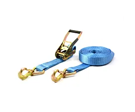5T - Estándar Cinta de amarre - 5T - 10m - 50mm - de 2 partes - Ganchos de presión con triángulo - Azul 5T - Estándar Cinta de amarre - 5T - 10m - 50mm - de 2 partes - Ganchos de presión con triángulo - Azul