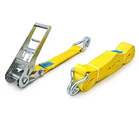 Todas Cinta de amarre - 10T - 10m - 75mm - de 2 partes - ganchos cerrados - Amarillo Todas Cinta de amarre - 10T - 10m - 75mm - de 2 partes - ganchos cerrados - Amarillo