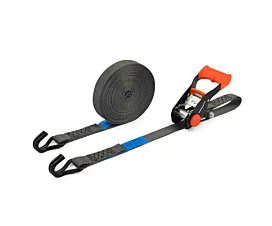 Hasta 1,5t - Estándar Cinta de amarre 1,2T - 6,5m - 25mm - de 2 partes - Ganchos cerrados - De lujo - Gris - 4uds