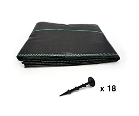 Todo - Redes y Lonas Malla antihierbas + Estacas - 4m x 10m - 100g/m2 - Negro